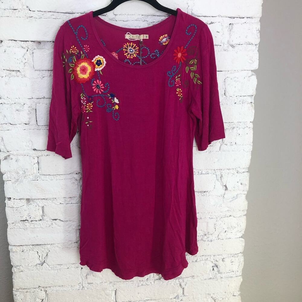 Caite Embroidered Colorful Boho Top